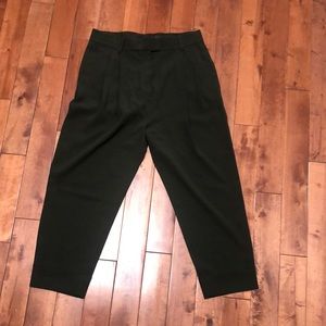 COS Olive green pleated trousers